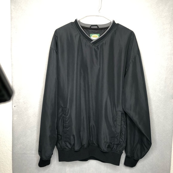 CABELA'S Mens Windbreaker Pullover Windcrest Black V Neck Pockets Size M #950357 - Picture 2 of 7